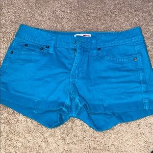blue shorts